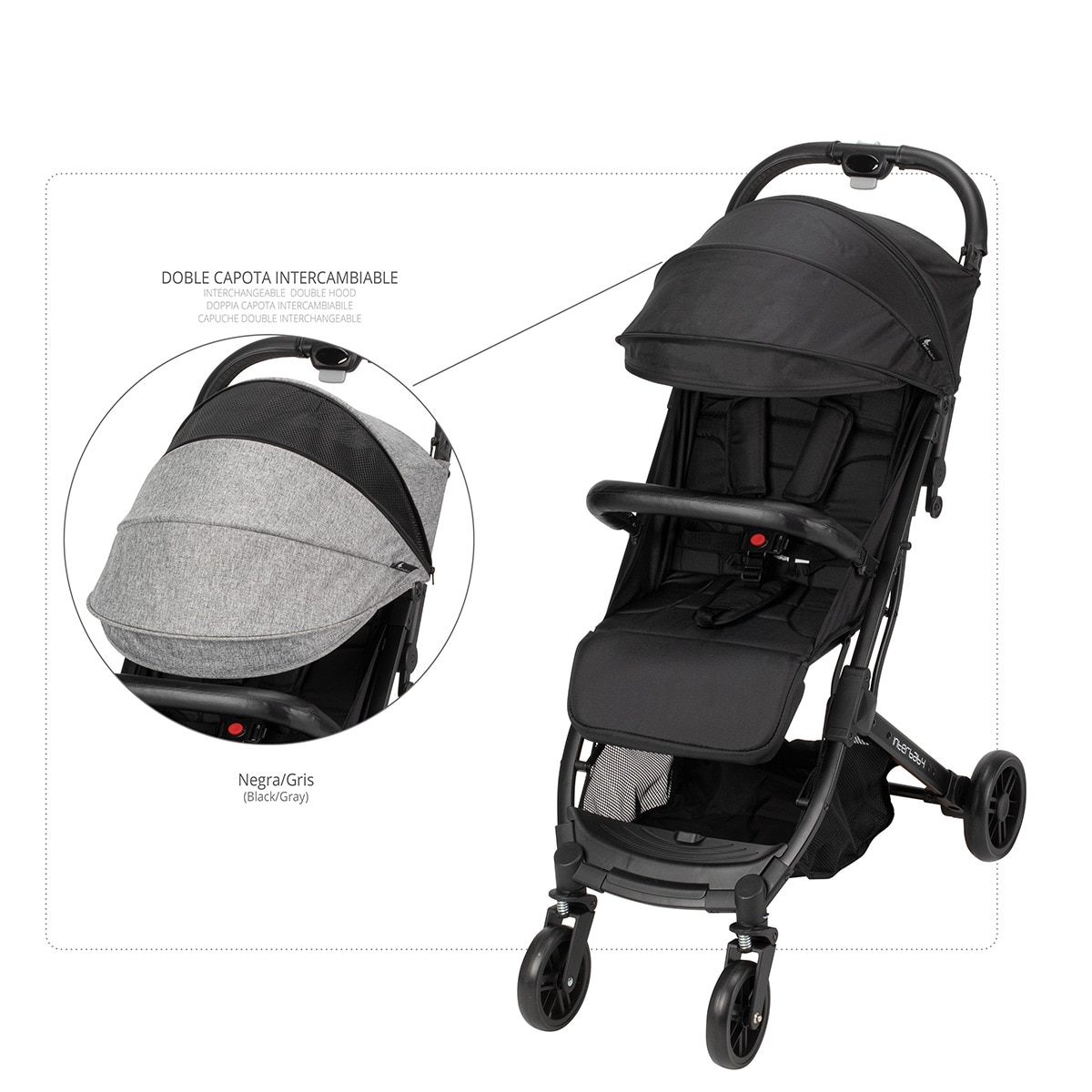Silla de paseo Minimum Space Plus  Gris Interbaby Gris-2