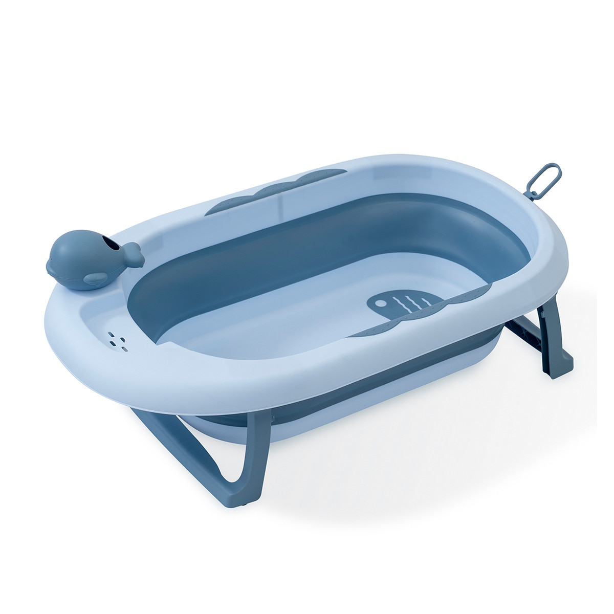 Imagen 0 de Bañera plegable con taza
para enjuague Azul  Interbaby
