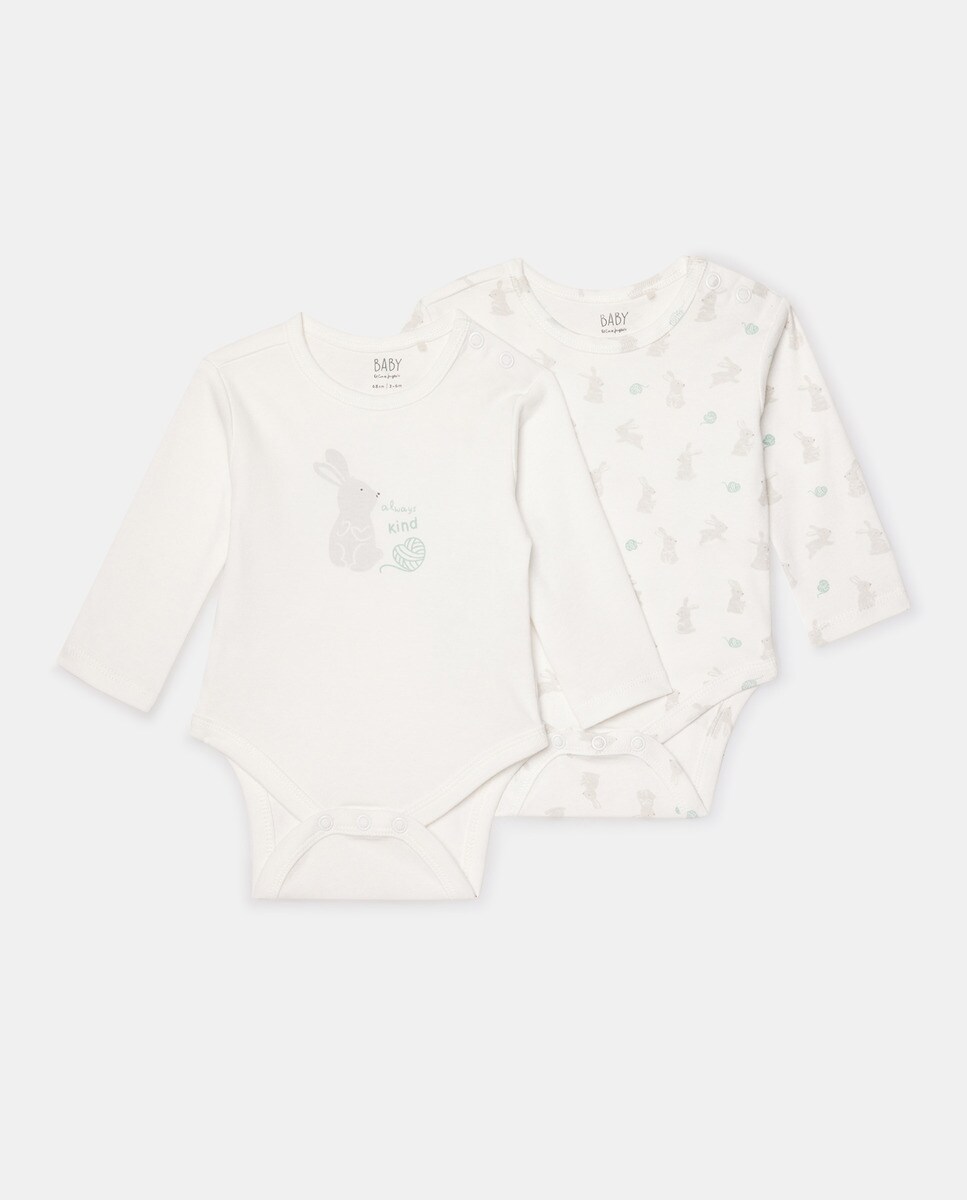 Lot deux bodies à manches longues et col rond