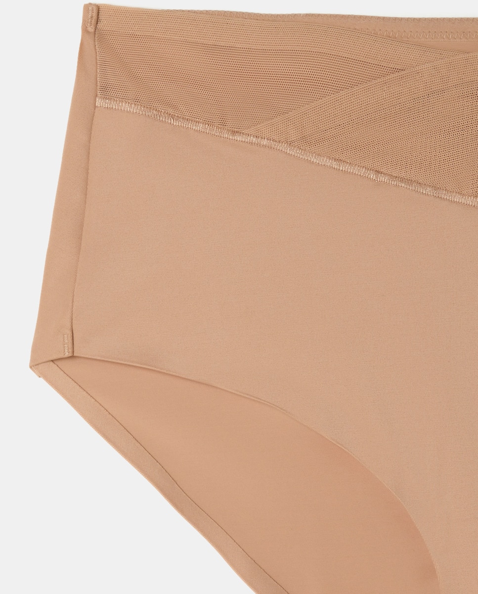 Cueca de mulher Triumph clássica com detalhe cruzado Bege-4