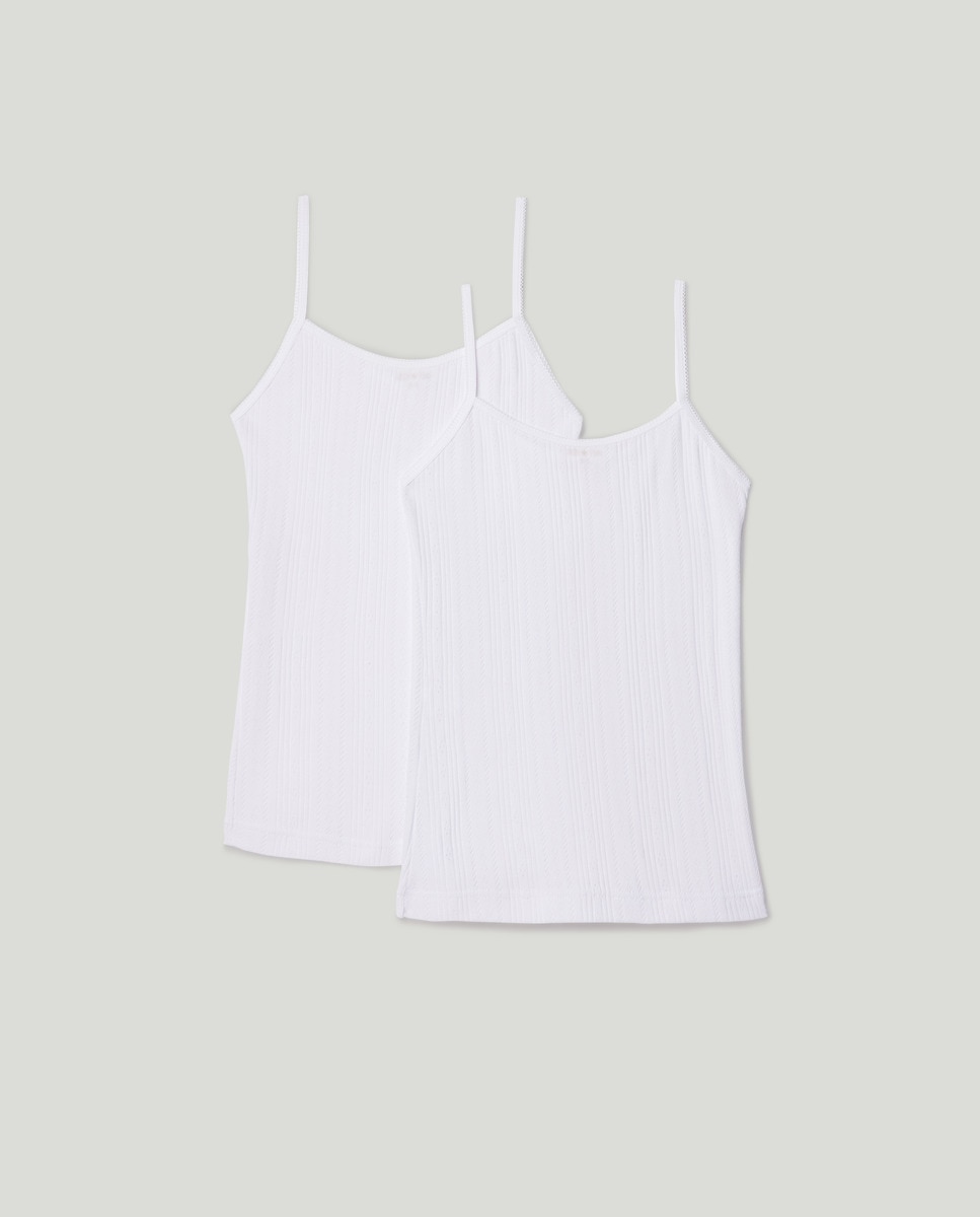 Pack de 2 camisetas de tirantes de niña Blanco-2