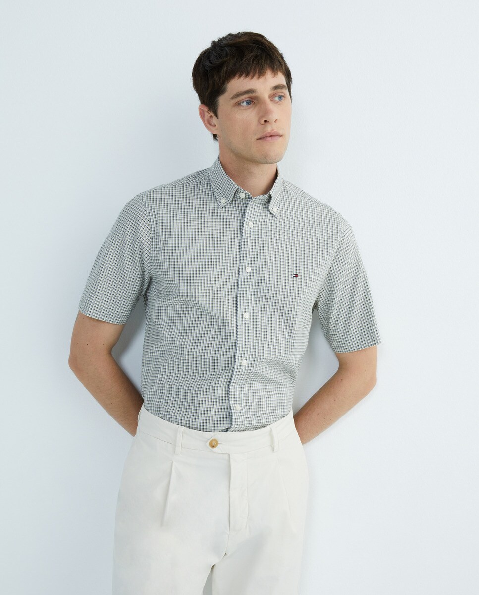 Chemise à manches courtes regular fit à carreaux