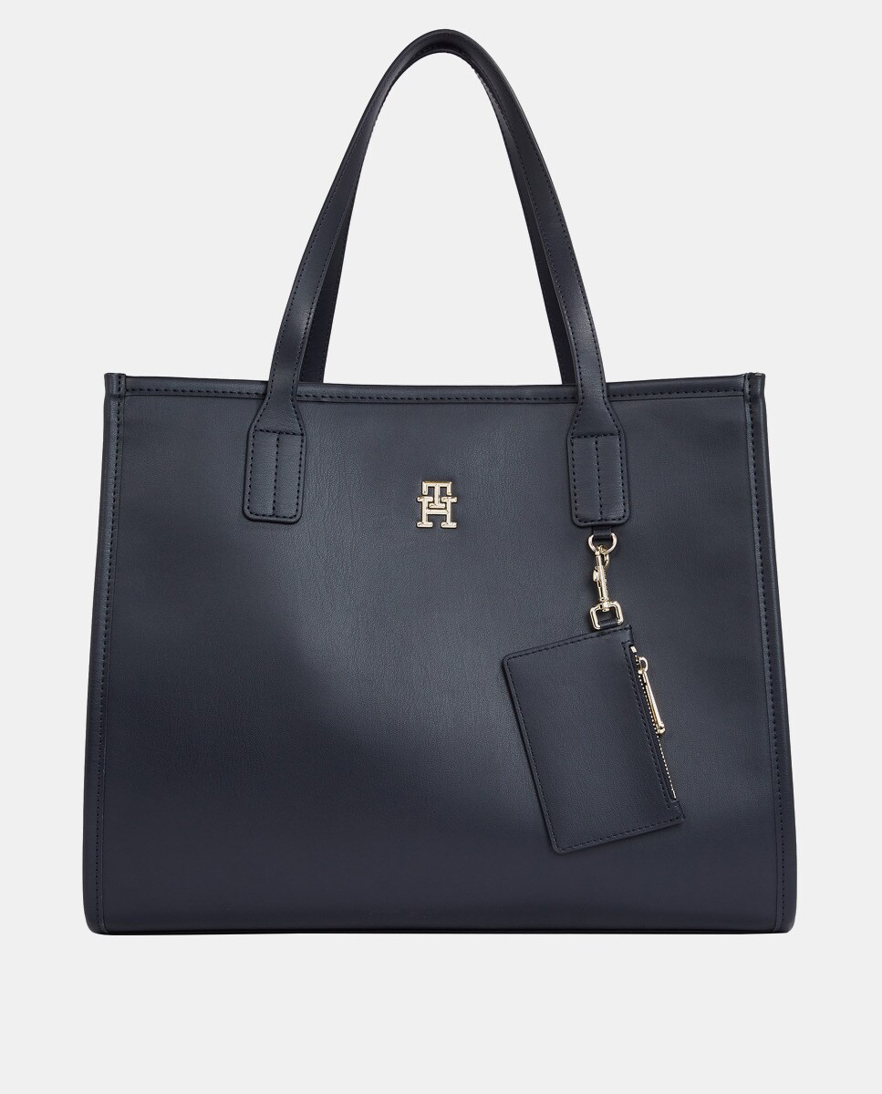 Grand sac tote avec logo métallique