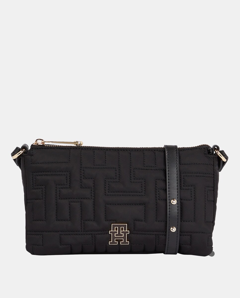 Petit sac à bandoulière en matière recyclée avec logo matelassé