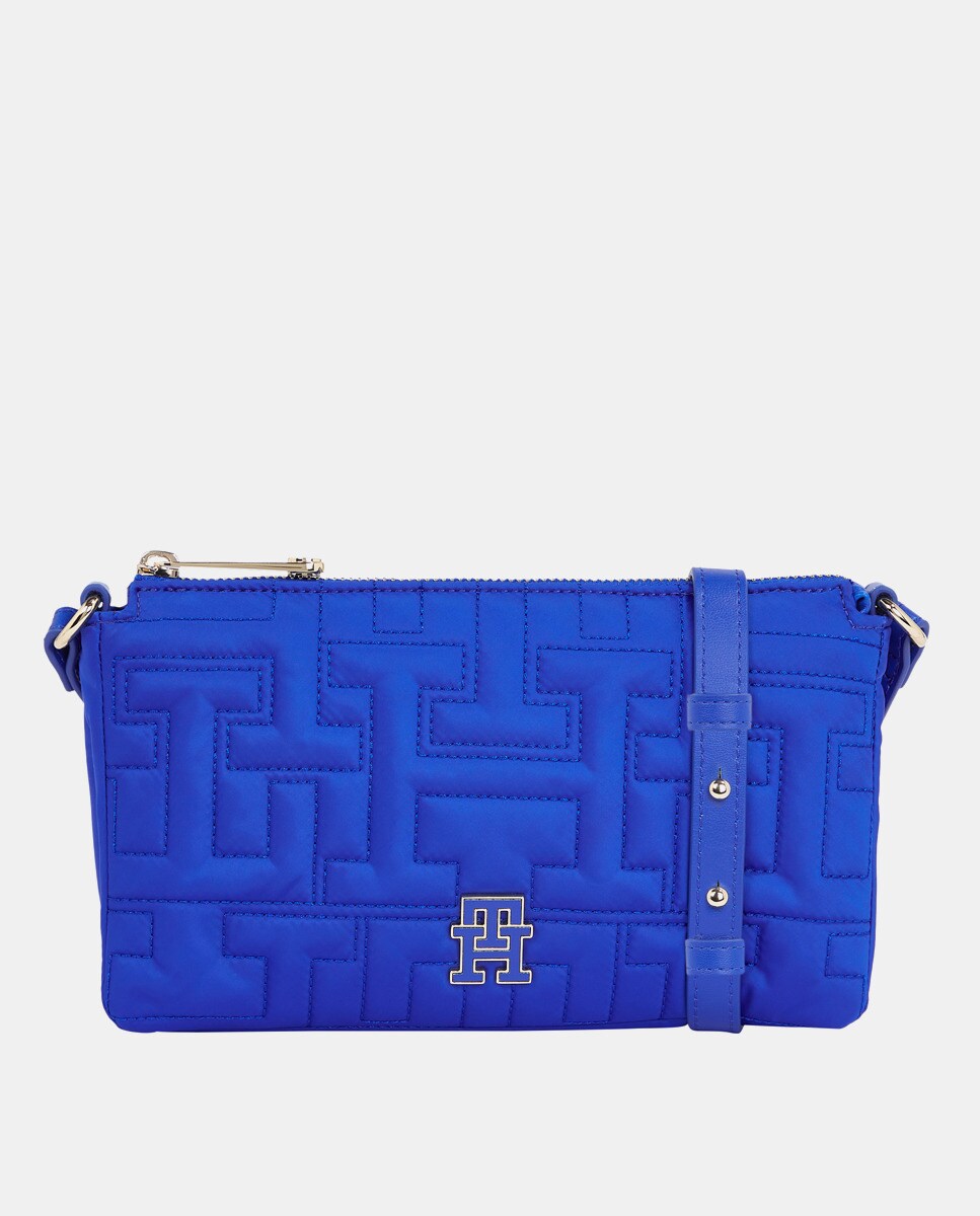 Petit sac à bandoulière en matière recyclée avec logo matelassé