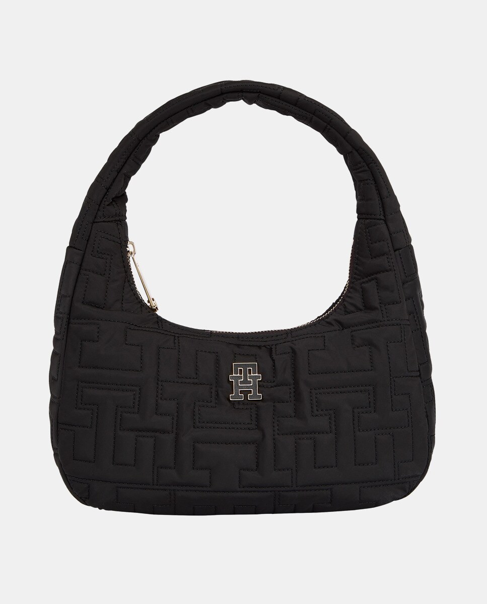 Sac hobo en matière recyclée avec logo matelassé