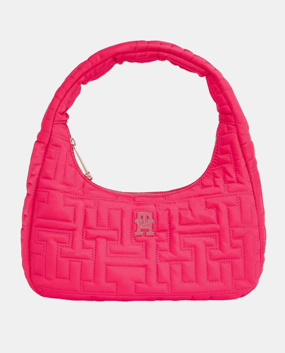 Sac hobo en matière recyclée avec logo matelassé