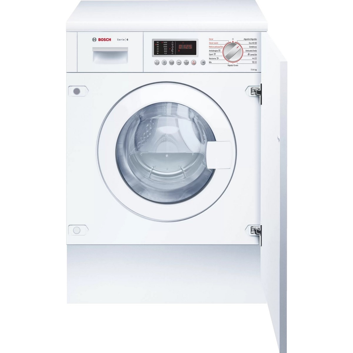 Máquina de Lavar e Secar Roupa Encastrável Bosch WKD28543ES AutoDry Carga Frontal de 7/4 Kg e 1355 rpm - Branco Branco-1