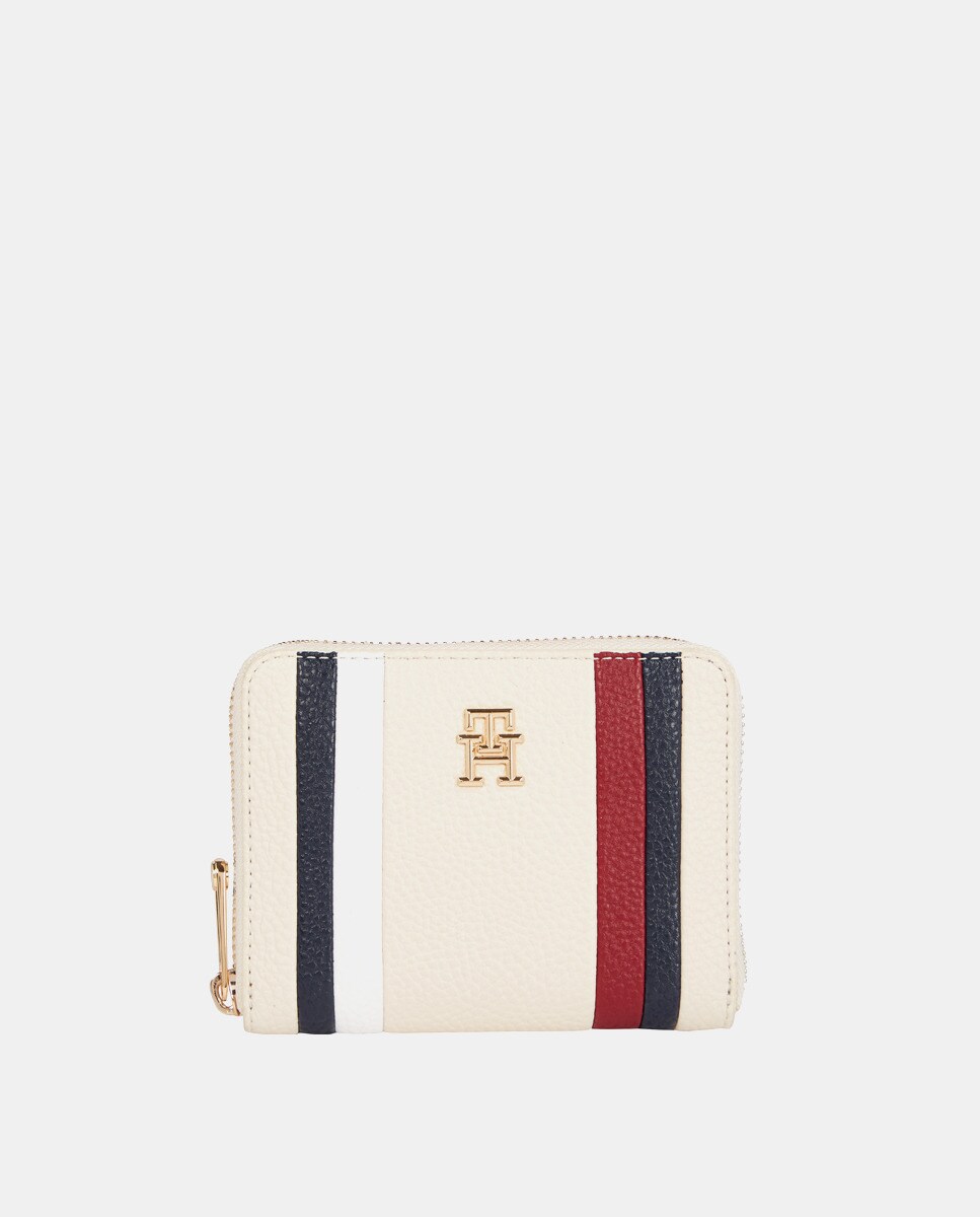 Portemonnaie écru aux de la marque avec logo