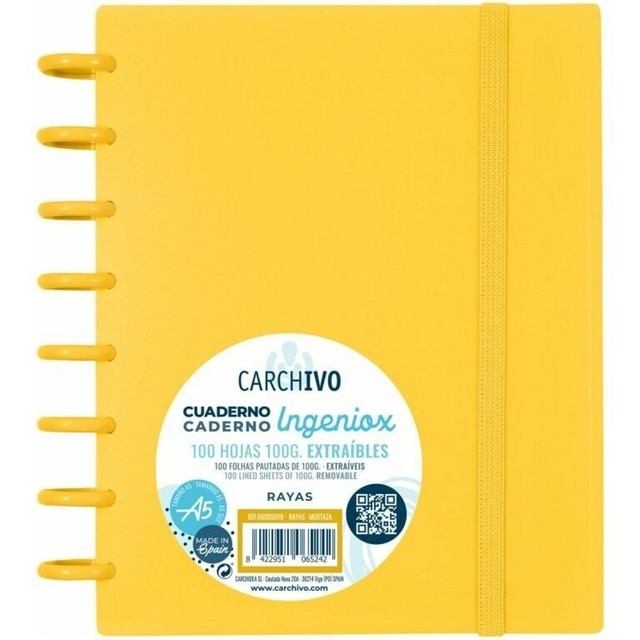 Imagem 0 de Caderno A5 Pautado 100 FL com Elástico - Mostarda Intenso