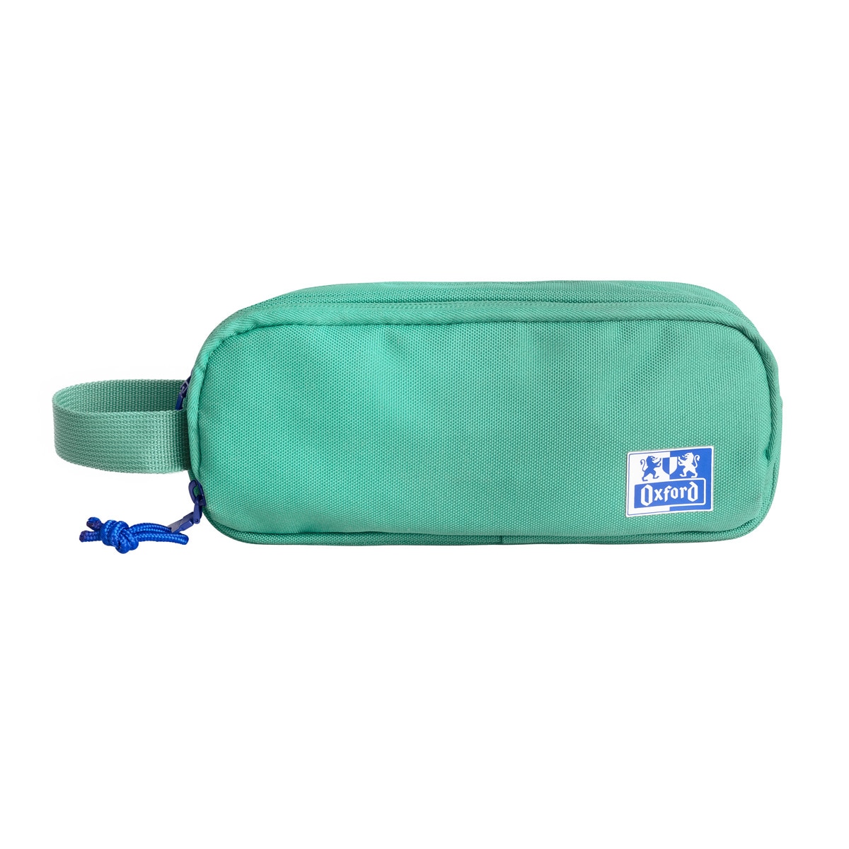 Estuche con 3 compartimentos malla interior asa y goma acoplable a cuadernos y carpetas fabricado con plástico reciclado b-smart Oxford ice mint 1