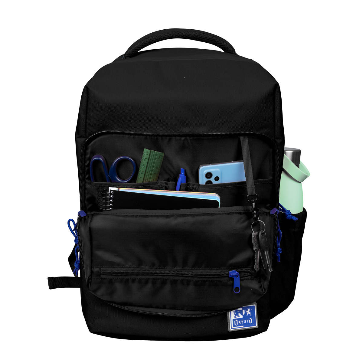 Mochila com 13 Compartimentos e 30 Litros de Capacidade com Bolso Isotérmico e Fole, Fabricada com Plástico Reciclado B-Out - Preto Preto-2