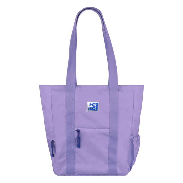 Imagen 0 de Totebag con 10 compartimentos con asa bandolera regulable y extraible fabricada con plástico reciclado b-trendy Oxford lavanda
