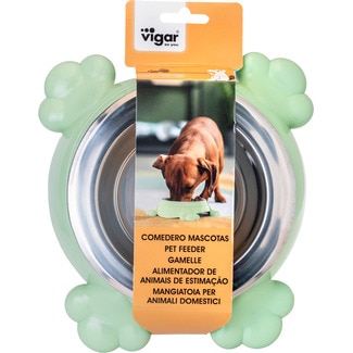 Comedouro Verde Pequeno com Patas embalagem 1 unidade - Vigar