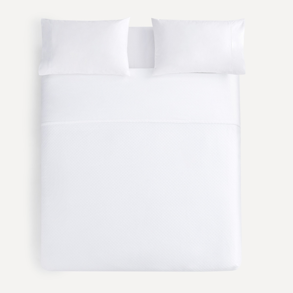 Colcha Aqua de Algodão Branco-4