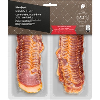 lomo de bellota ibérico 50% raza ibérica en lonchas sin gluten envase 150 g - El Corte Ingles Selection