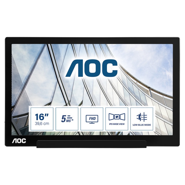 Imagen 0 de Monitor PC portátil 16" (39,5 cm) AOC i1601FWUX 60 Hz, Full HD (Reacondicionado Grado B)
