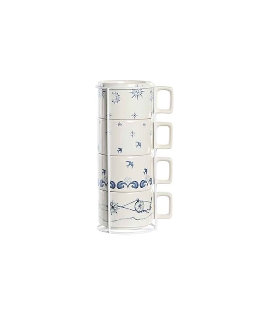 Imagen 0 de Café set 4 dolomite metal 11x11x27 260 ml azul