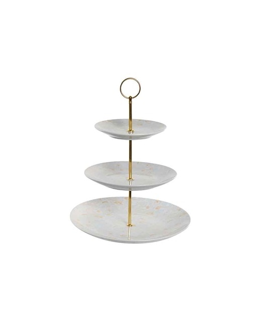 Imagen 0 de Frutero porcelana metal 27x27x34 3pisos azul