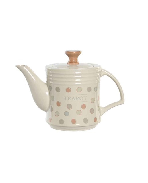 Imagen 0 de Tetera gres 22,5x12x16,5 1l topitos beige