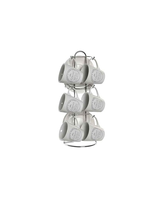 Imagen 0 de Café set 13 gres metal 11x11x2 90ml blanco