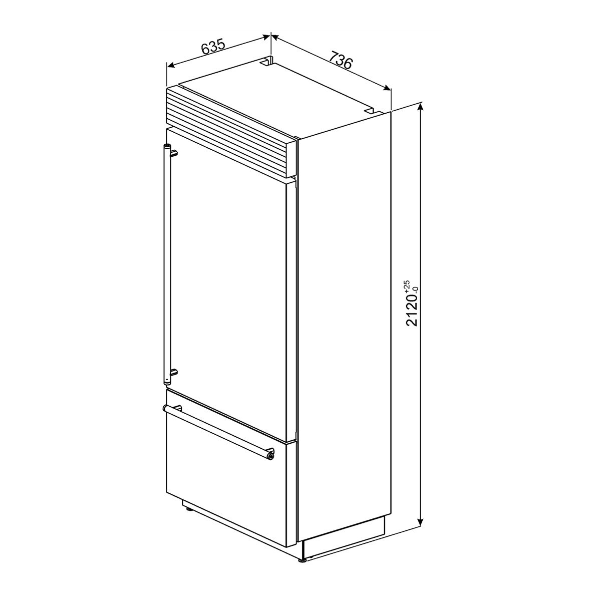 Frigorífico Combinado Smeg Classica RF376RSIX No Frost com Dobradiças à Direita e de 212 cm - Aço Inox Aço inoxidável-5