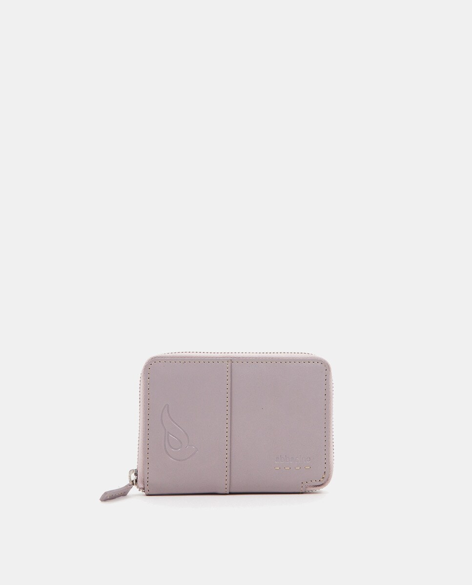 Petite pochette lilas avec logo gravé
