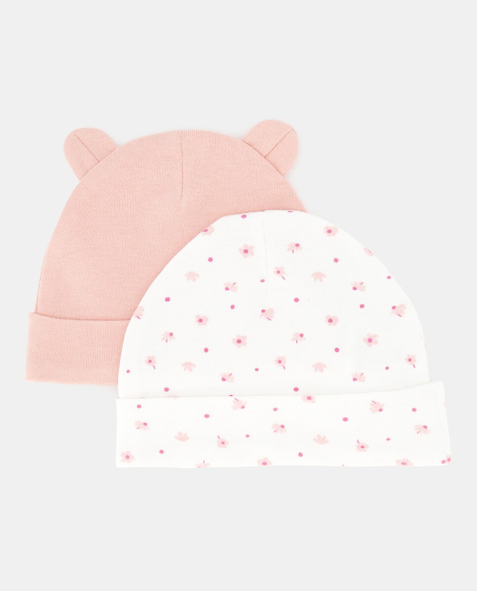 Lot de deux bonnets imprimés