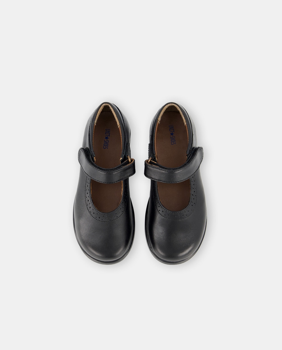 Merceditas de piel con velcro 24-30 Negro-4