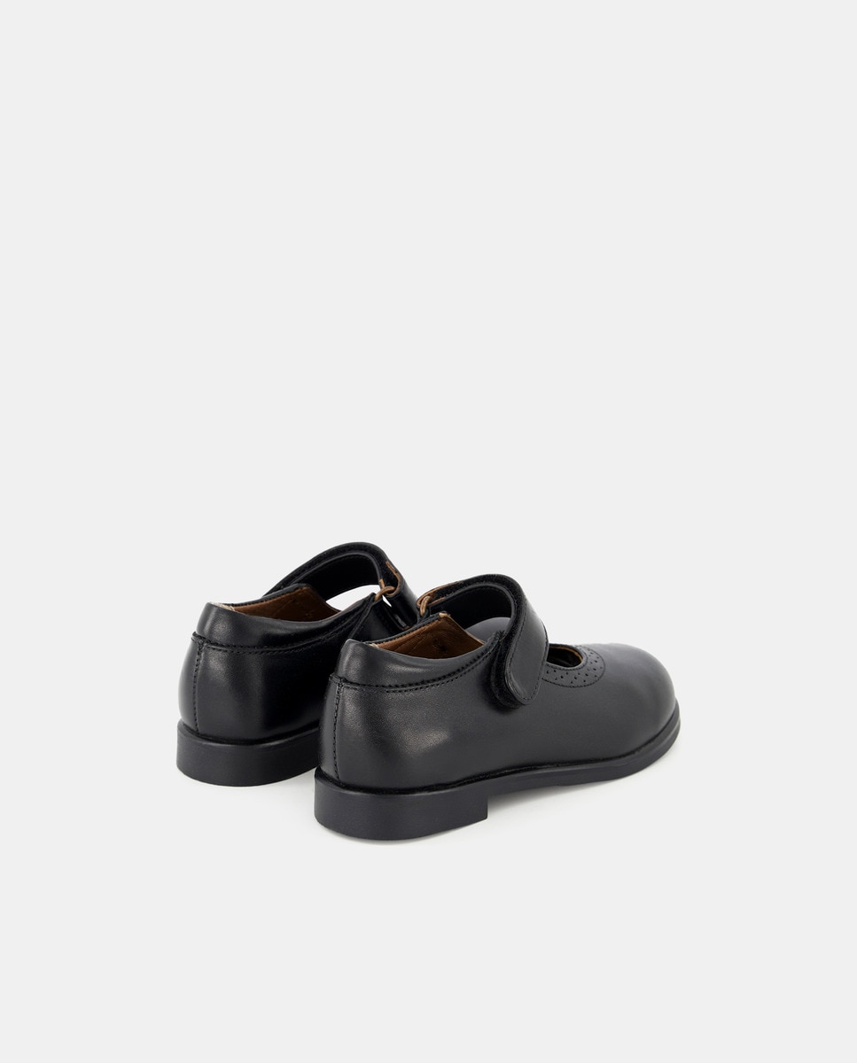Merceditas de piel con velcro 24-30 Negro-3