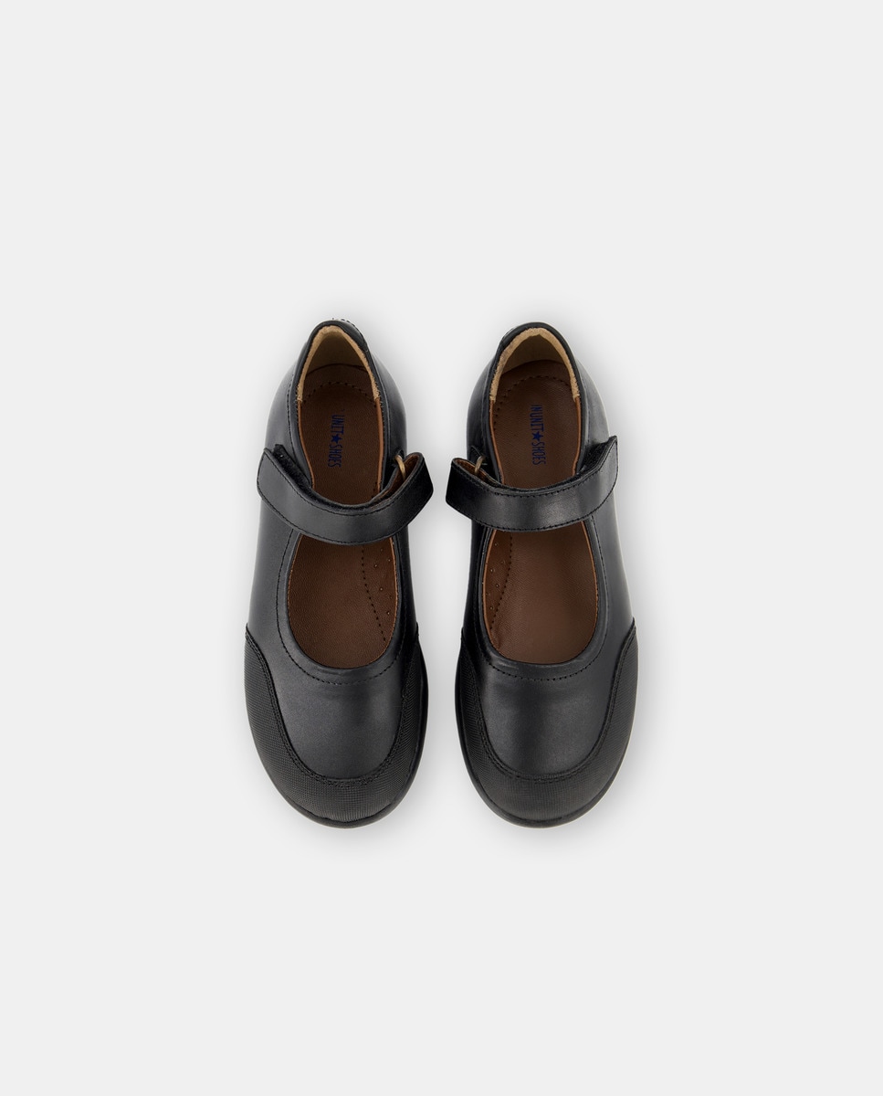 Merceditas de piel con refuerzo Negro-4