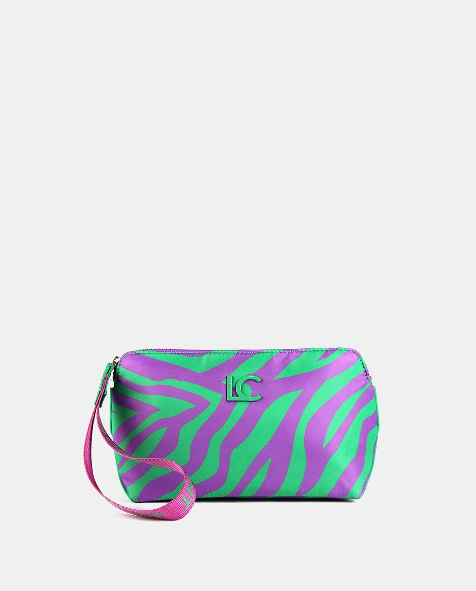 Sac pouch zippé multicolore animal print