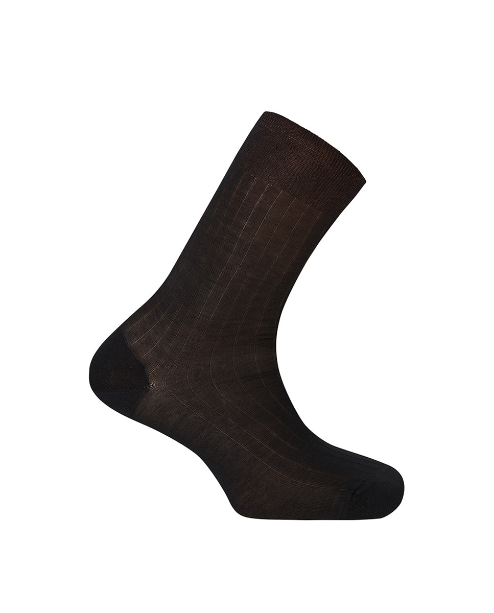 Chaussettes Punto Blanco % fil d'Écosse côtelées. Fabriquées en Espagne.