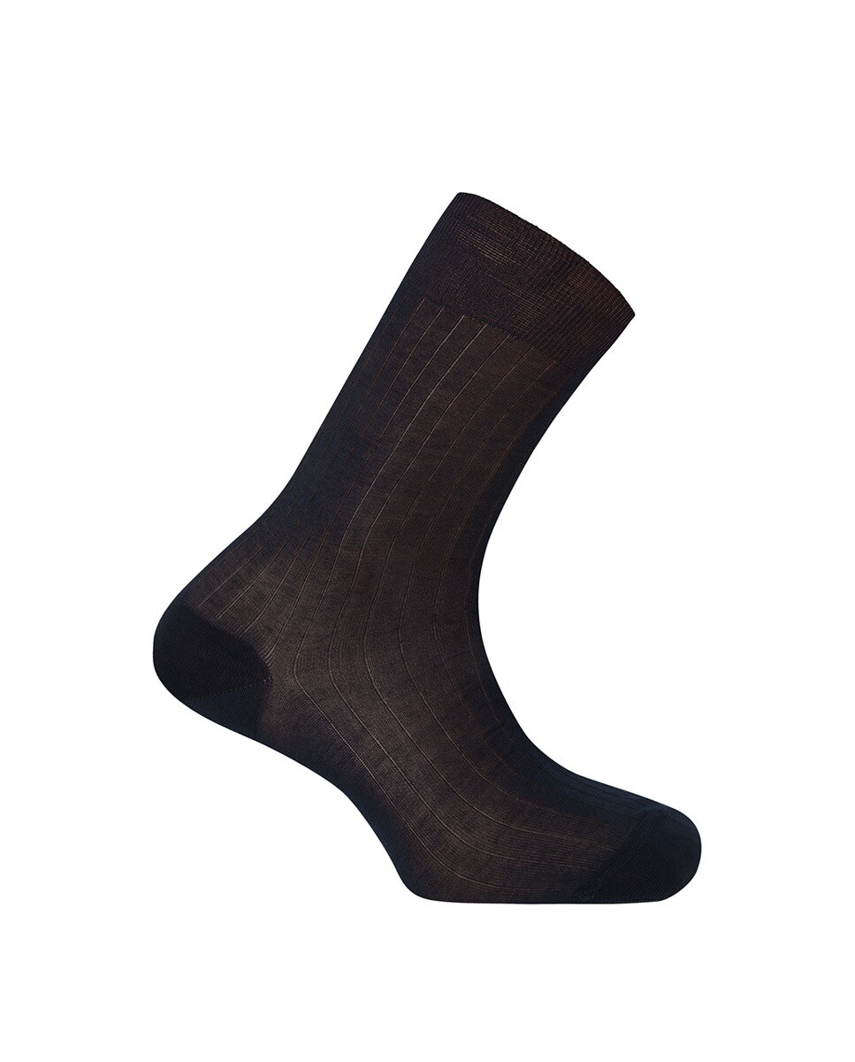 Chaussettes Punto Blanco % fil d'Écosse côtelées. Fabriquées en Espagne.