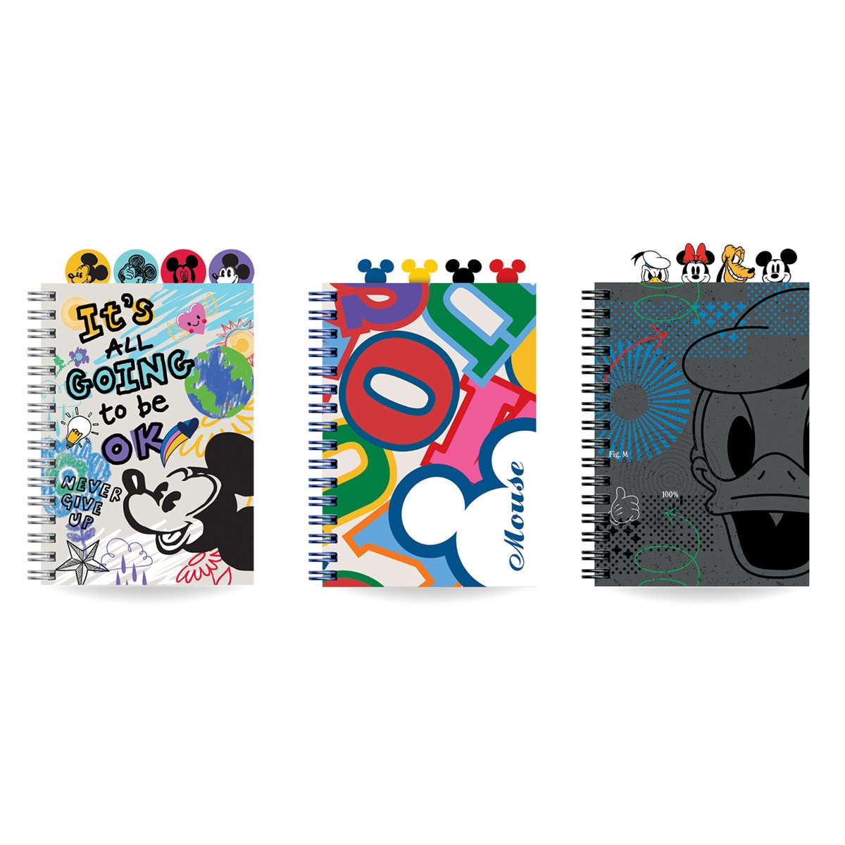 Cuaderno espiral con divisores 80 g 100 hojas Mickey Mouse Coolpack Surtido-1