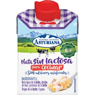 nata líquida para cocinar sin lactosa botella 200 ml - Asturiana