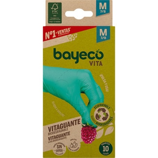 guante nitrilo Vitaguante biodegradable talla M caja 10 unidades - Bayeco