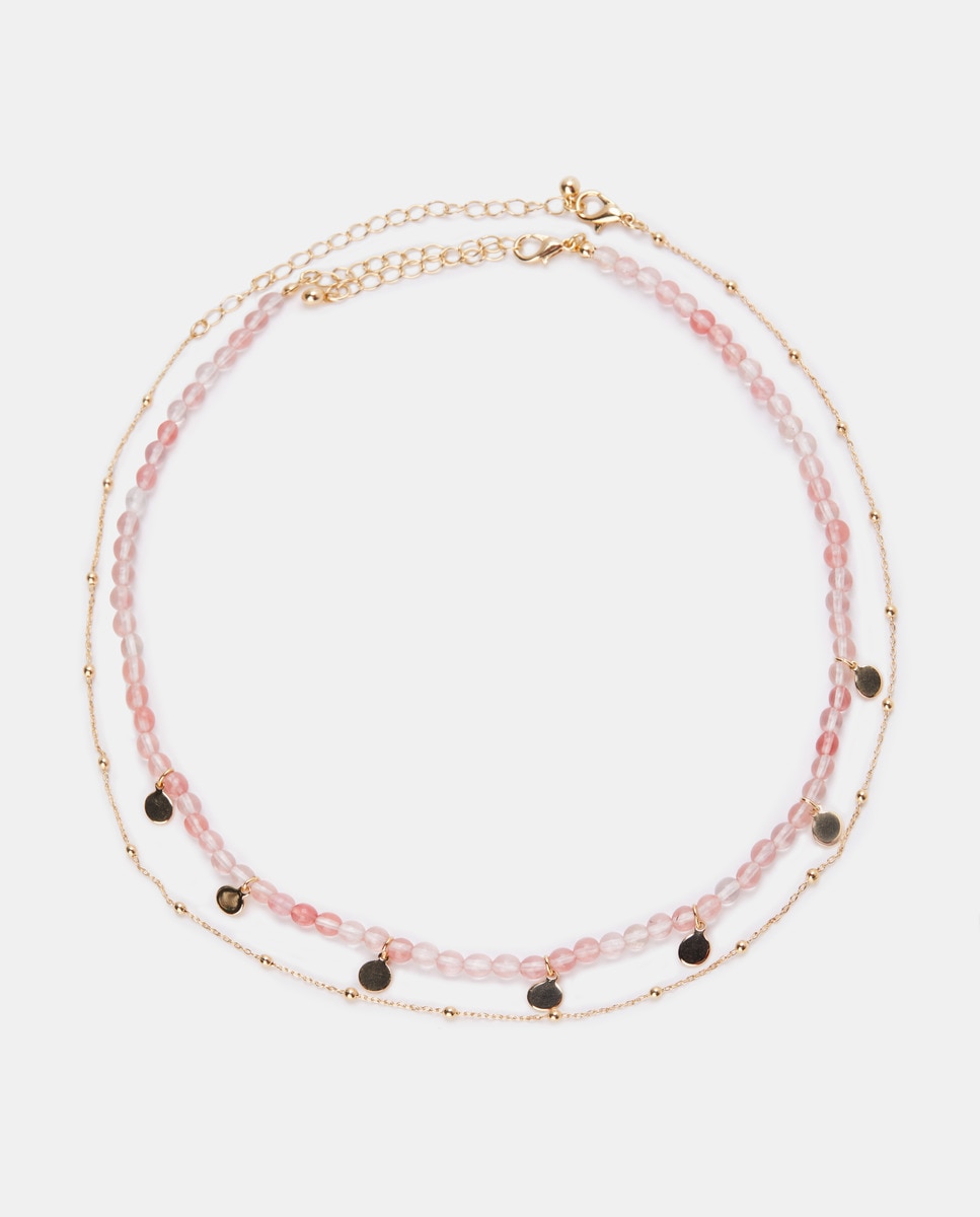 Lot chaînes perles, pierre naturelle