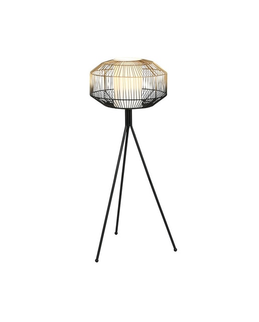 Imagen 0 de Lámpara pié hierro algodón 39x39x103 negro
