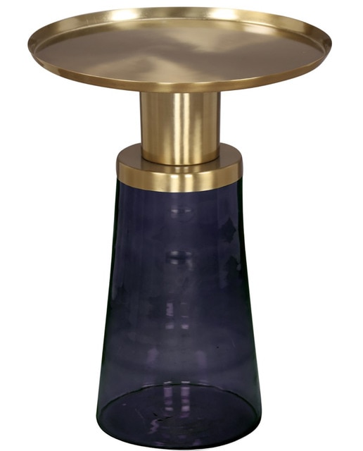 Imagen 0 de Mesita auxiliar cristal hierro 37x37x50 azul