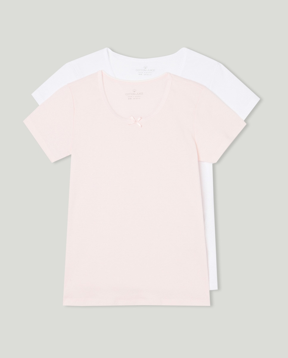 Pack de 2 T-Shirts de Manga Curta Rosa-1