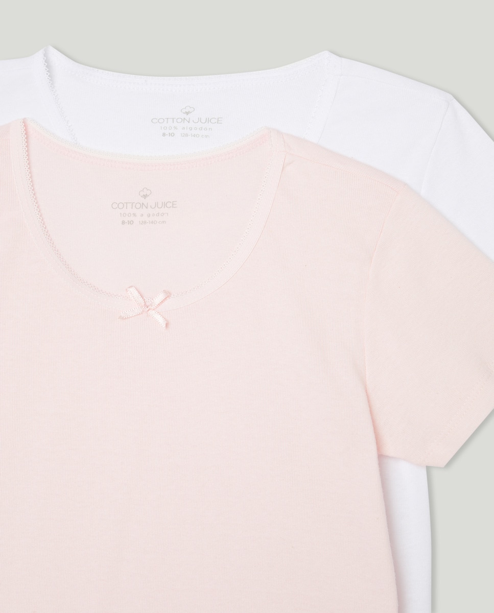 Pack de 2 T-Shirts de Manga Curta Rosa-3