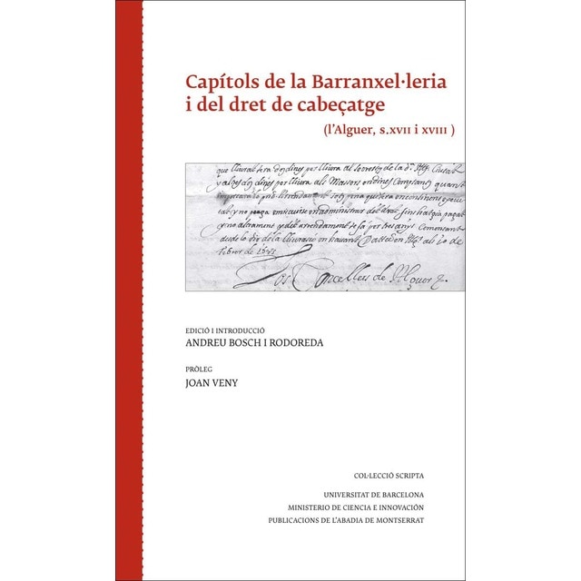 Imagem 0 de Capítols de la Barranxel·leria i del dret de cabeçatge: l'Alguer, s.XVII i XVIII (Capa mole)