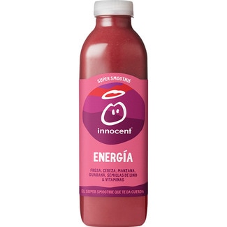 súper smoothie energía fresa, cereza, manzana, guaraná, semillas de lino y vitaminas botella 750 ml - Innocent
