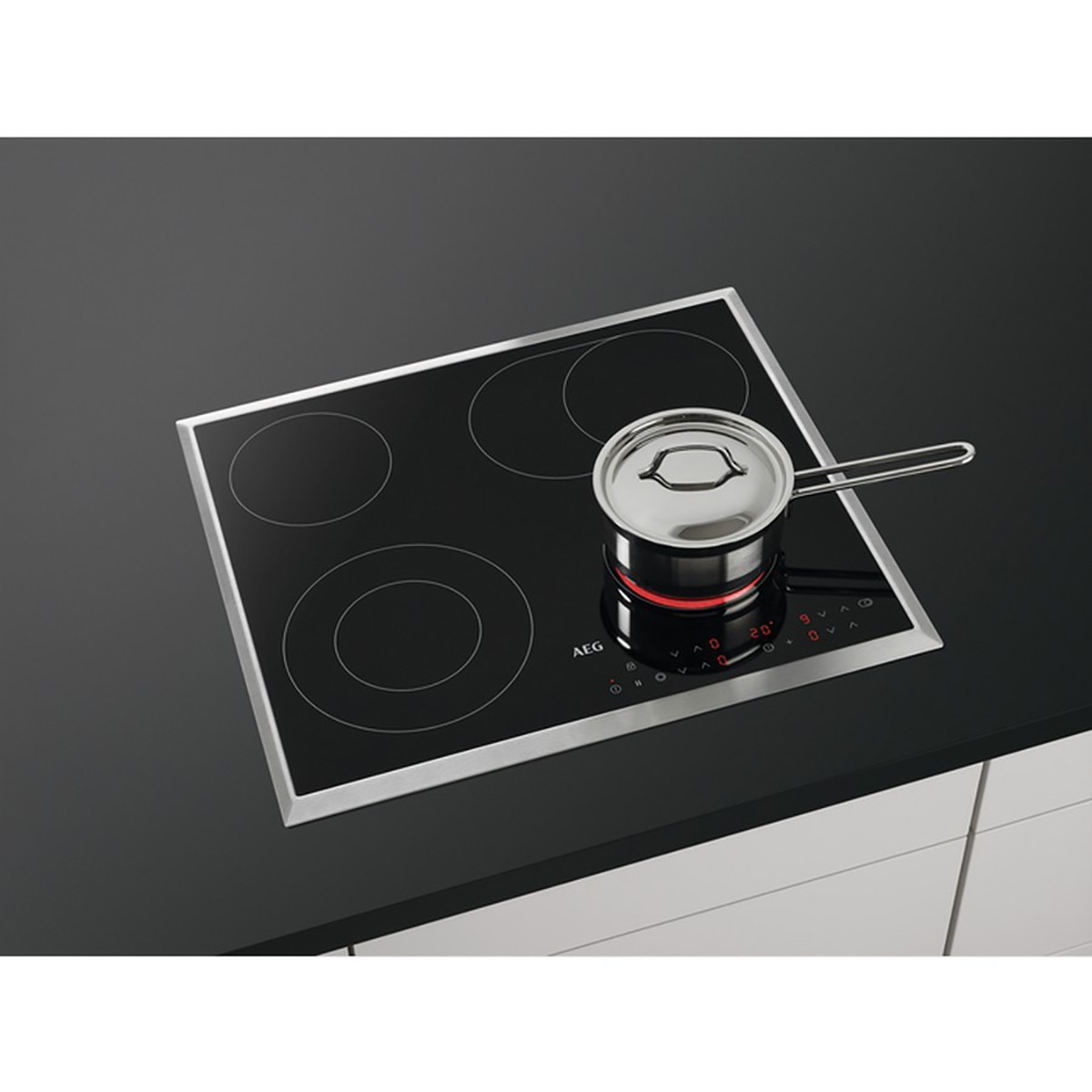 Placa vitrocerámica AEG con 4 zonas de cocción Serie 3000 - HK634060XB Negro-9