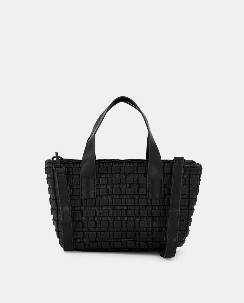 Sac tote à carreaux gravés avec bandoulière