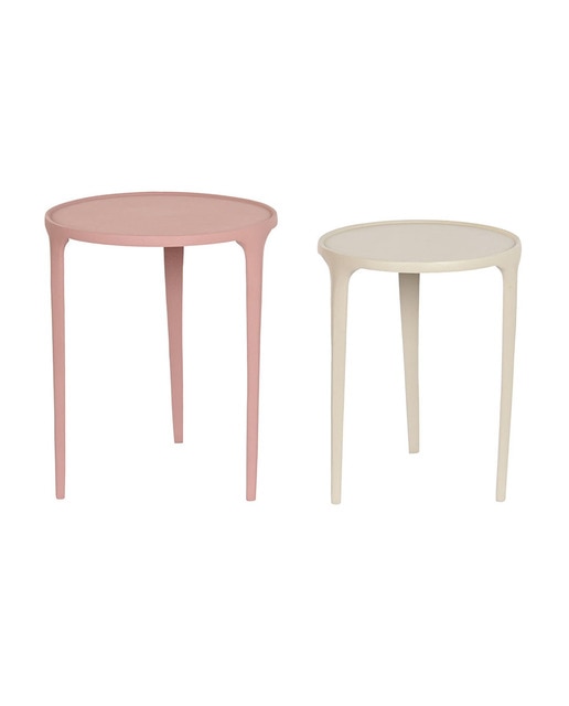 Imagen 0 de Mesita auxiliar set 2 aluminio 40x40x50 rosa