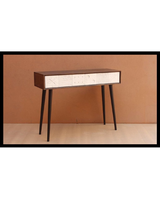 Imagen 0 de Consola mango metal 105x35x77 blanco