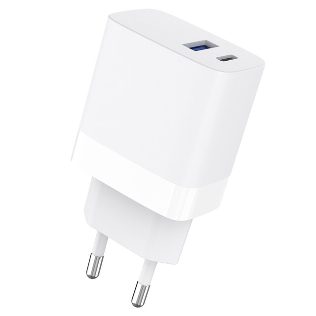 Imagen 0 de Cargador de pared blanco Inves LT-361C15 USB Dual + cable USB-C a USB-C 1,5 m