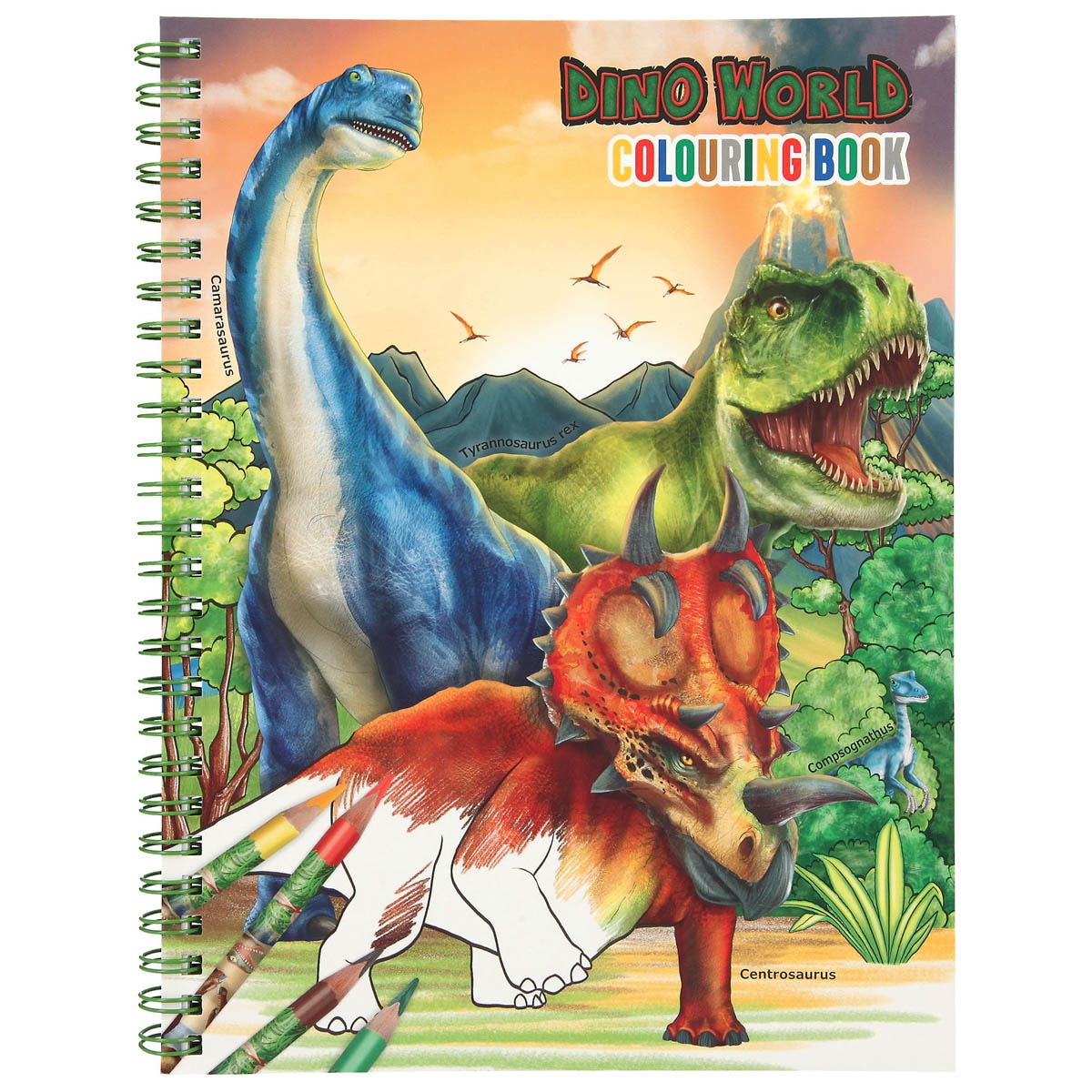 Libro colorear con colores Dino World Depesche 2